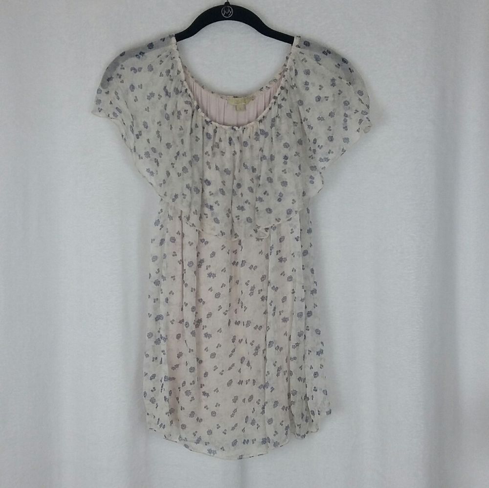 Giusy Made in Italy Silk Off Shoulder Peasant Top